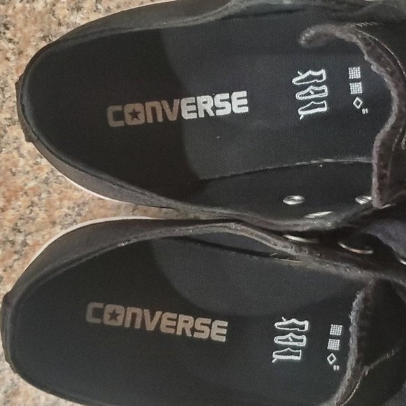 Converse Chuck Taylor All Star Ox CTAS Black Satin Low Tops - Picture 3 of 7